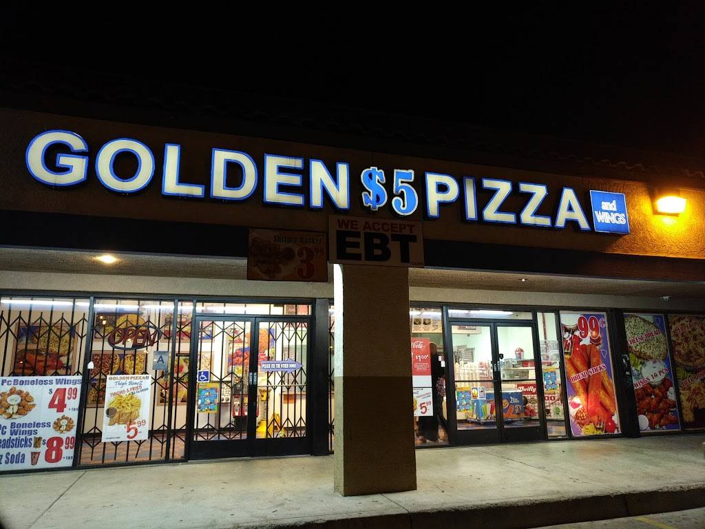 Golden $5 Pizza | meal takeaway | 1033 N Waterman Ave, San Bernardino, CA 92410, USA | 9098887299 OR +1 909-888-7299
