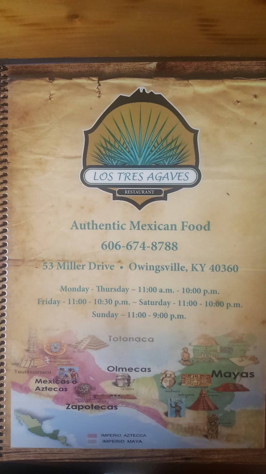 Los tres agaves | restaurant | 53 Miller Dr, Owingsville, KY 40360, USA | 6066748788 OR +1 606-674-8788