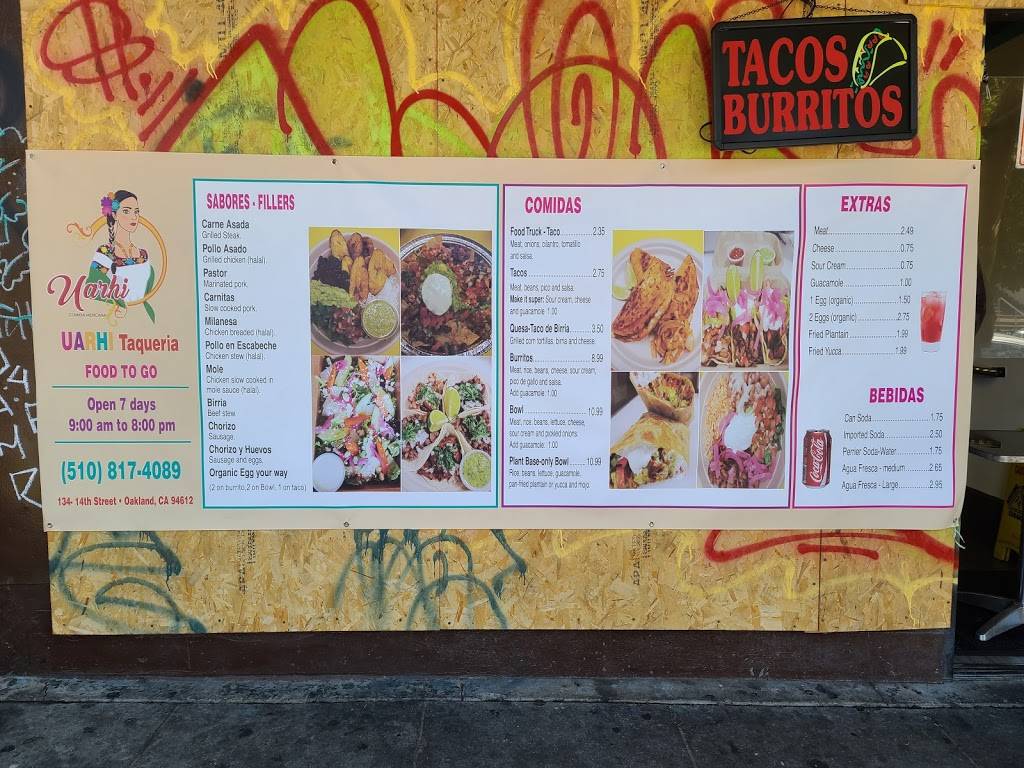 Uarhi Taqueria | restaurant | 134 14th St, Oakland, CA 94612, USA | 5108174089 OR +1 510-817-4089