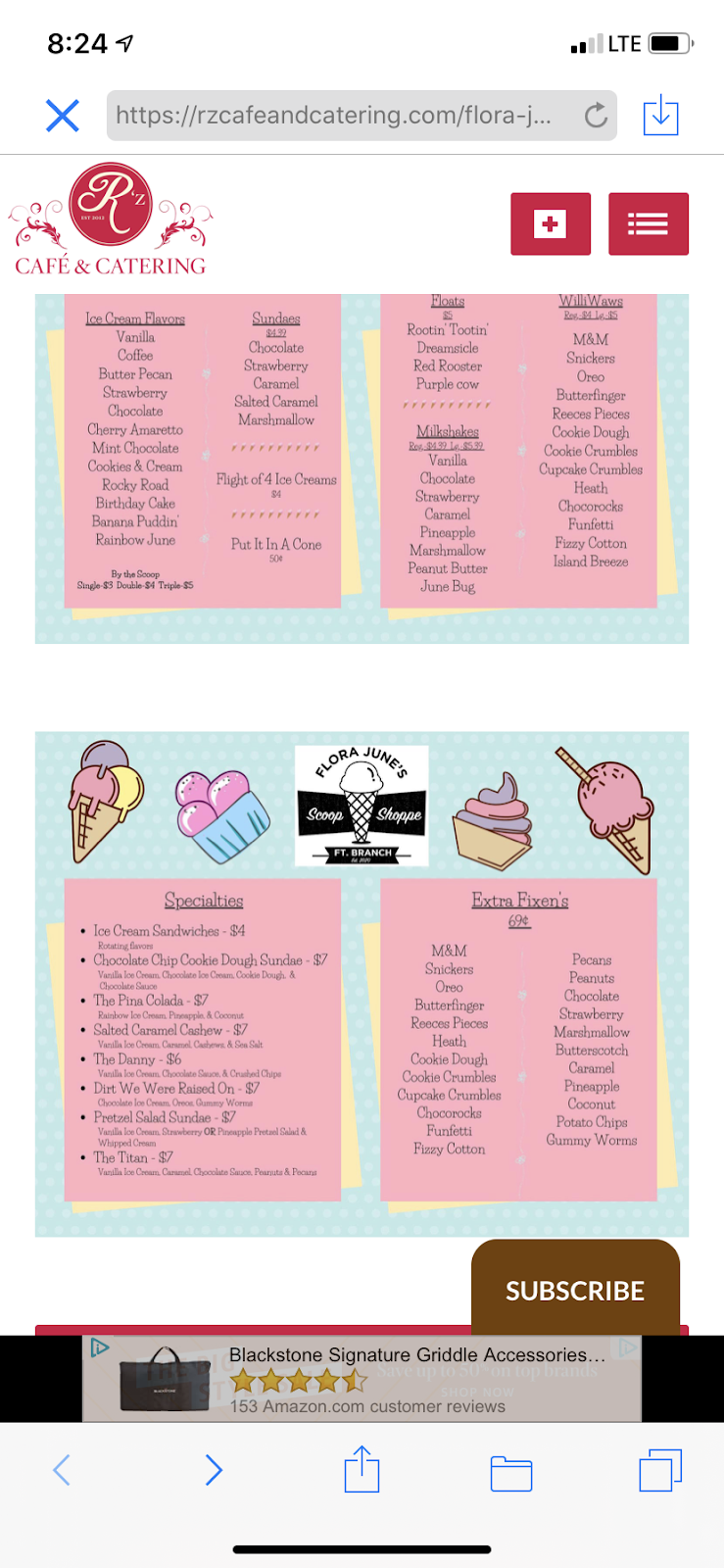 Flora June’s Scoop Shoppe | restaurant | 100 W Locust St, Fort Branch, IN 47648, USA | 8126150039 OR +1 812-615-0039