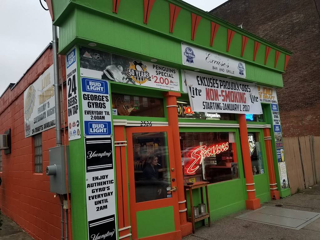 Excuses Bar & Grill | restaurant | 2526 E Carson St, Pittsburgh, PA 15203, USA | 4124314090 OR +1 412-431-4090