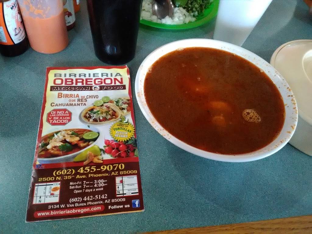 Birrieria Obregon | restaurant | 2500 N 35th Ave, Phoenix, AZ 85009, USA | 6024559070 OR +1 602-455-9070