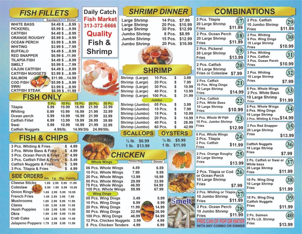 Daily Catch Fish Market | restaurant | 14308 Gratiot Ave, Detroit, MI 48205, USA | 3133726666 OR +1 313-372-6666