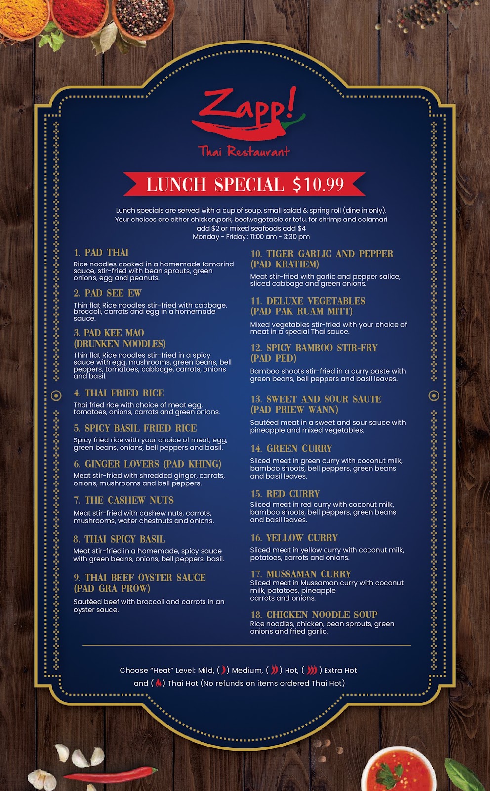 Zapp Thai Restaurant | restaurant | 2045 N State St, Greenfield, IN 46140, USA | 3174626848 OR +1 317-462-6848