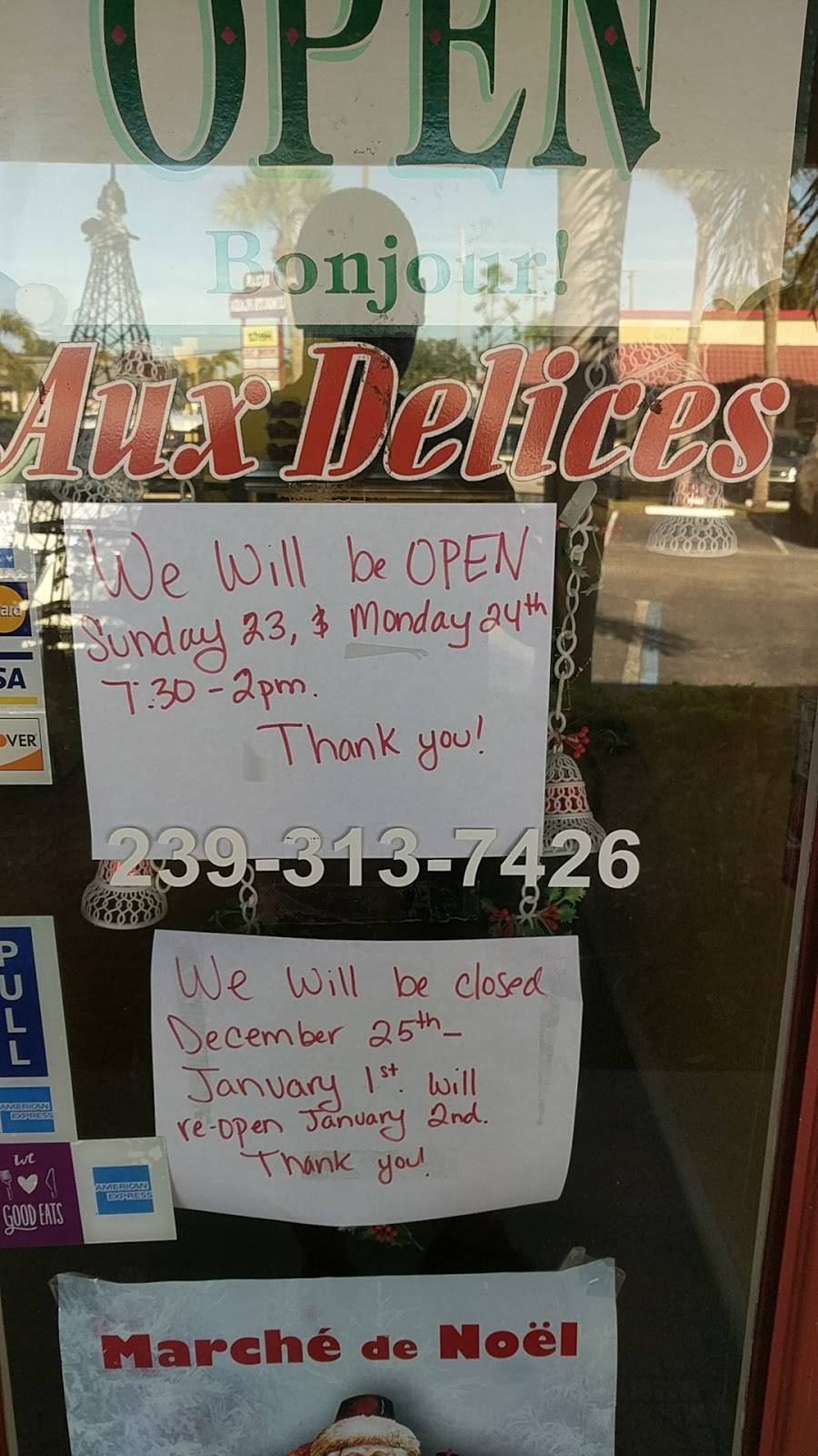 AUX Delices | restaurant | 15250 S Tamiami Trail, Fort Myers, FL 33908, USA | 2393137426 OR +1 239-313-7426