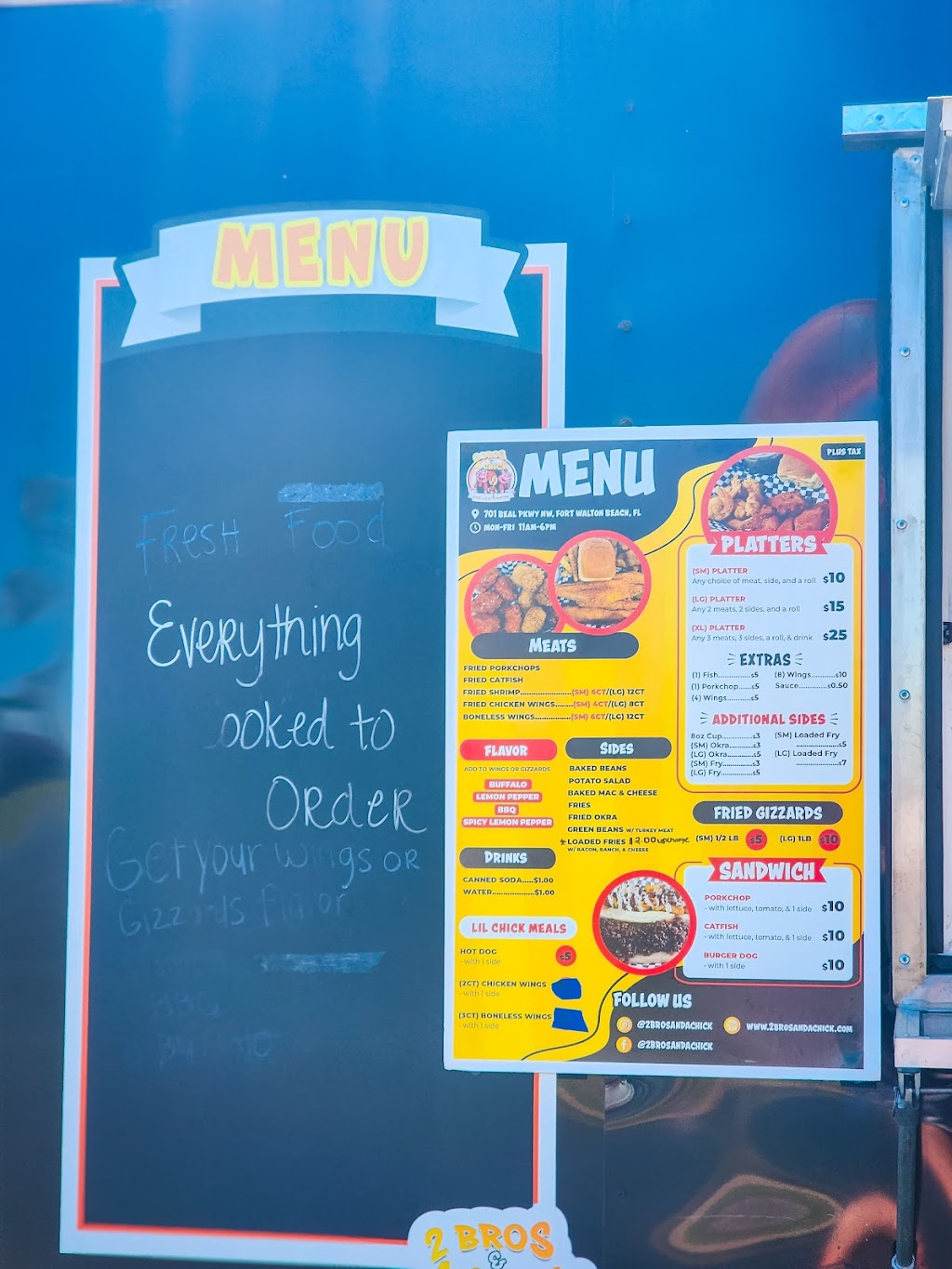 2 Bros & A Chick | restaurant | 701 Beal Pkwy NW, Fort Walton Beach, FL 32547, USA | 8503629589 OR +1 850-362-9589