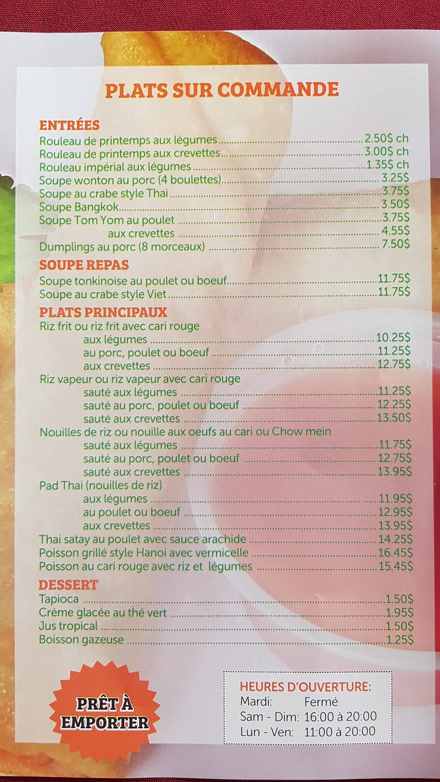 Daniel fine cuisine vietnamienne | restaurant | 1220 Boulevard Foucault, Saint-Charles-de-Drummond, QC J2C 1B1, Canada | 8194782067 OR +1 819-478-2067