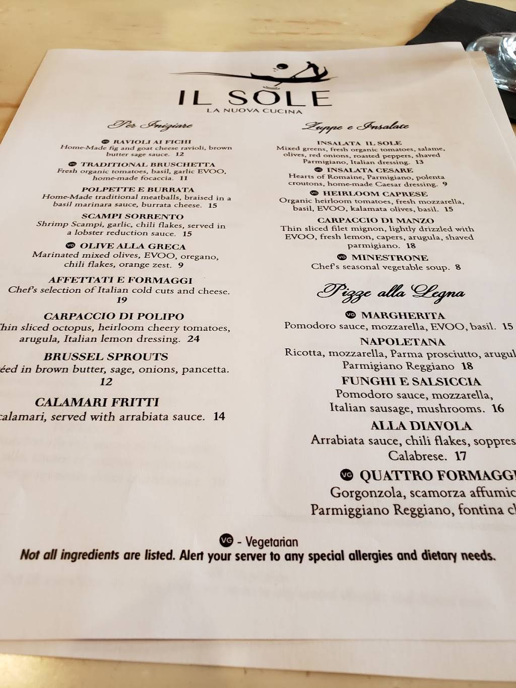Il Sole La Nuova Cucina | restaurant | 31441 Santa Margarita Pkwy suite m, Rancho Santa Margarita, CA 92688, USA | 9492646161 OR +1 949-264-6161