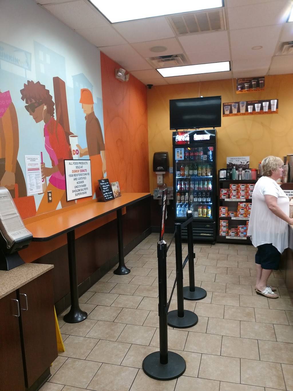 Dunkin | cafe | 1508 Reisterstown Rd, Pikesville, MD 21208, USA | 4106538182 OR +1 410-653-8182
