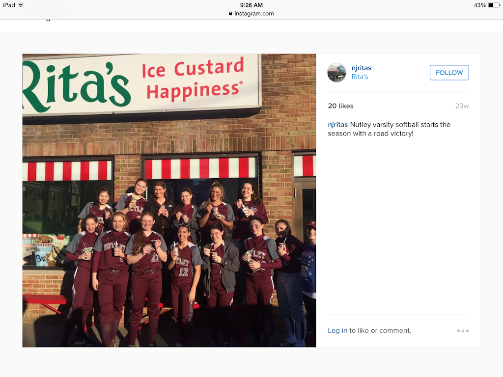 Ritas Italian Ice & Frozen Custard | restaurant | 401 Centre St, Nutley, NJ 07110, USA | 9733387482 OR +1 973-338-7482