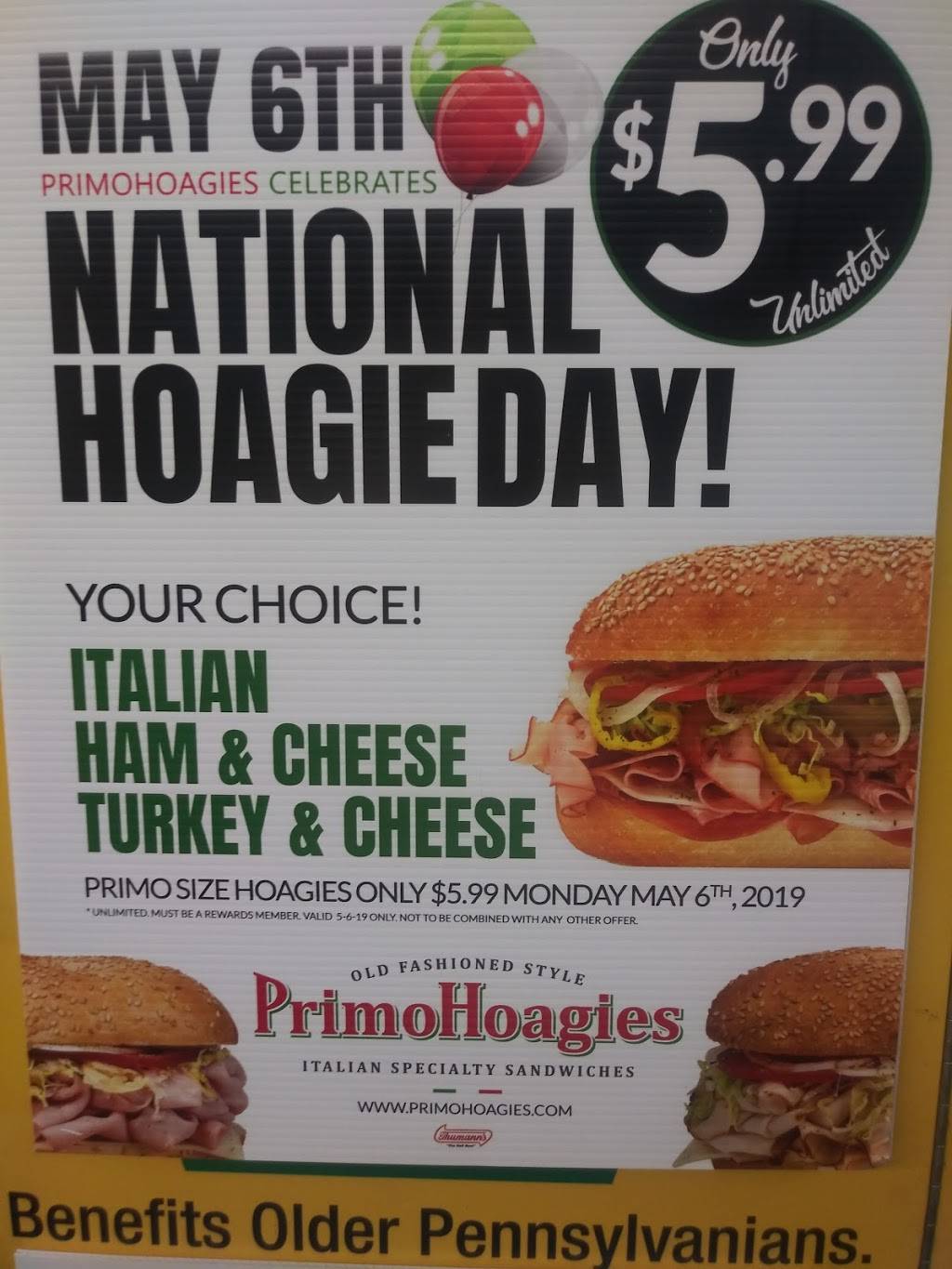 PrimoHoagies | meal takeaway | 1501 E Susquehanna Ave, Philadelphia, PA 19125, USA | 2154252350 OR +1 215-425-2350