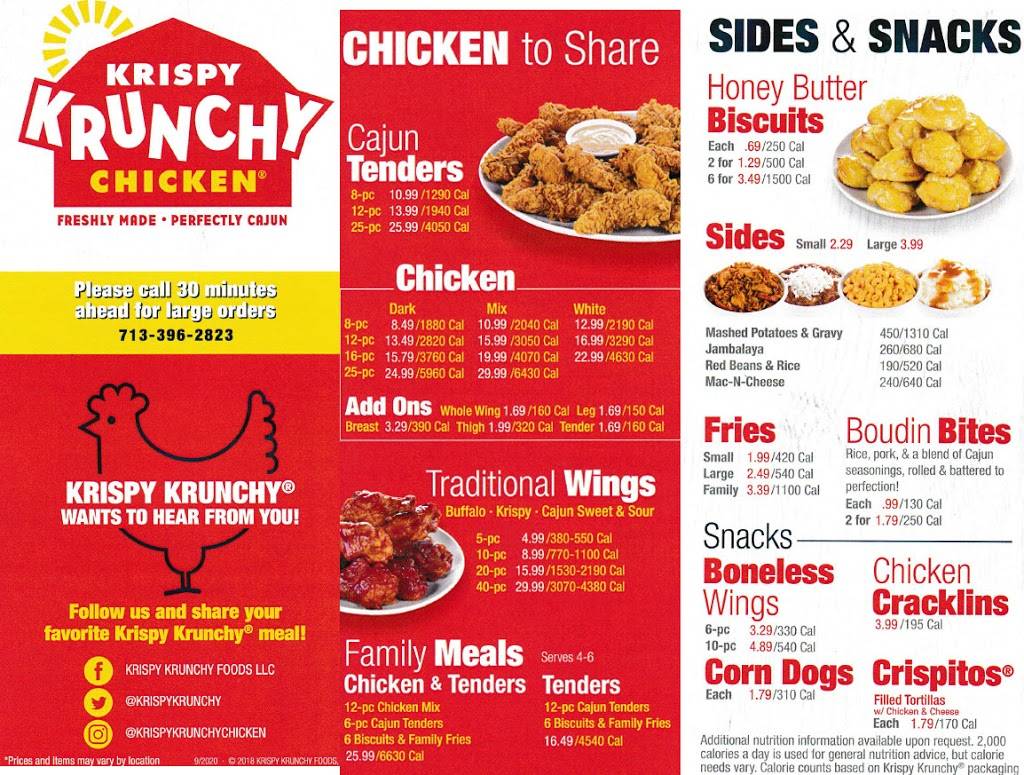 Krispy Krunchy Chicken & Tacos | restaurant | 6421 Bingle Rd, Houston, TX 77092, USA | 7133962823 OR +1 713-396-2823