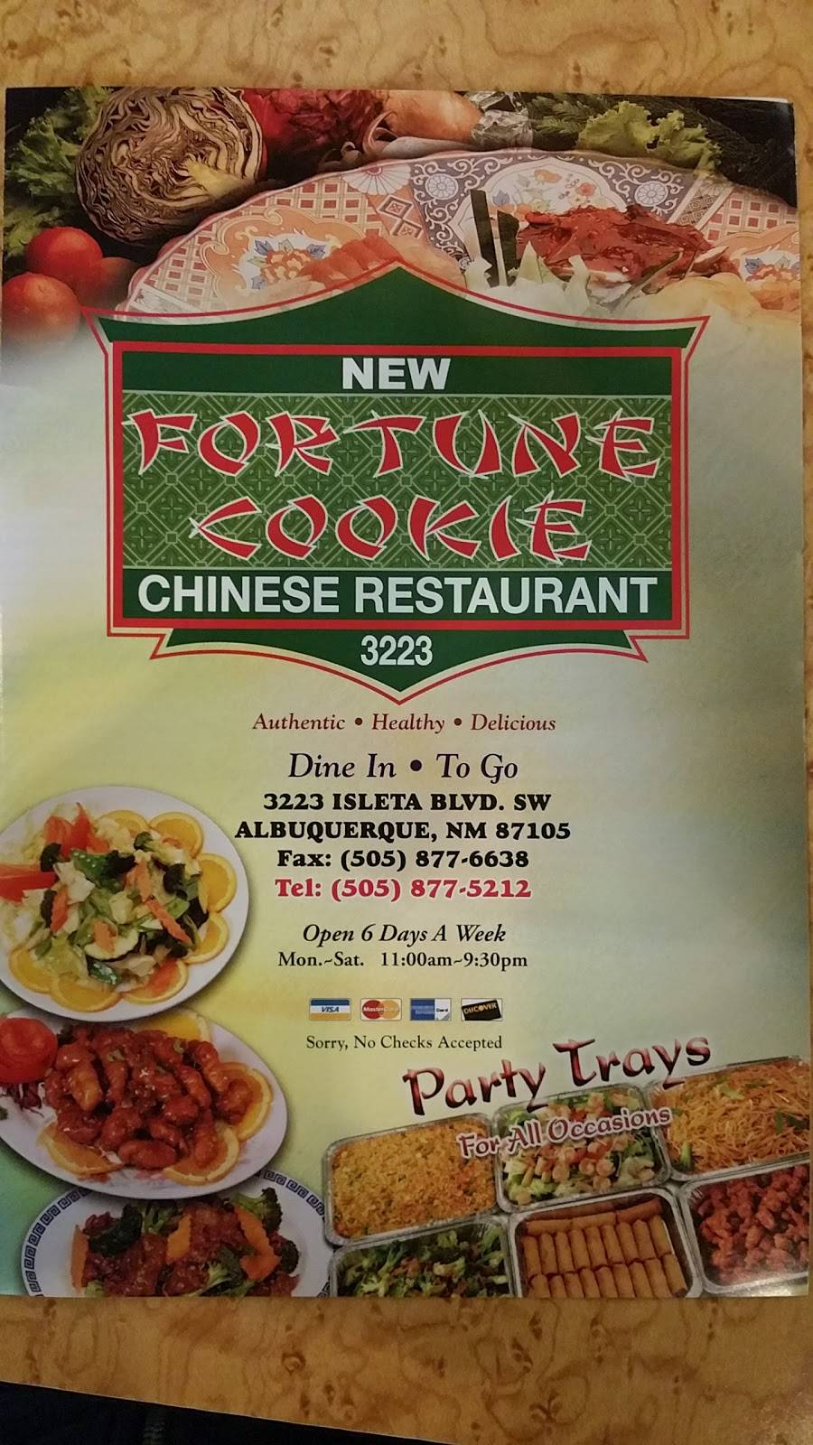 Fortune Cookie | restaurant | 3223 Isleta Blvd SW, Albuquerque, NM 87105, USA | 5058775212 OR +1 505-877-5212