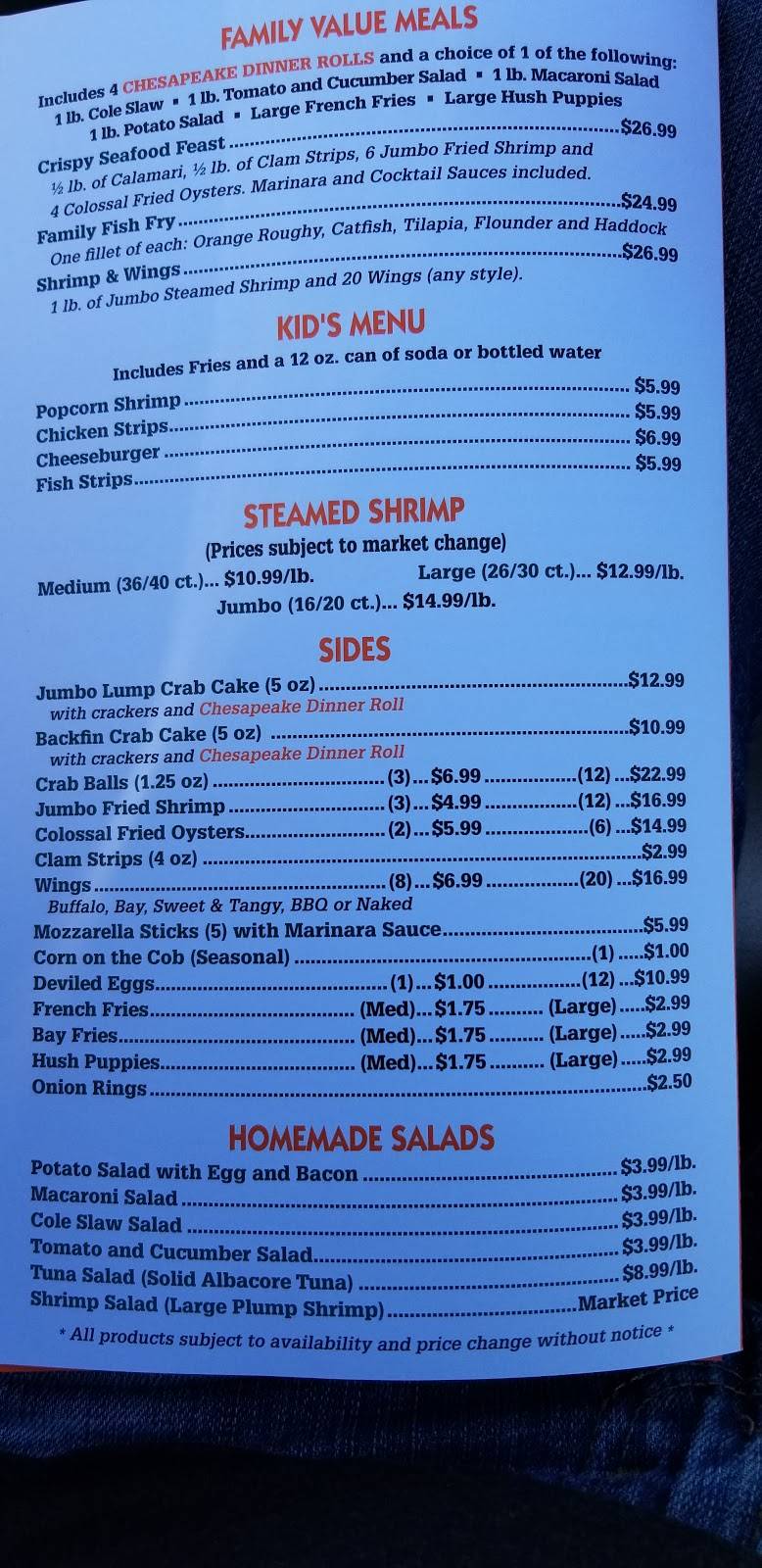 Captain Treys Crabs & Seafood Carry Out | restaurant | 10625 York Rd, Cockeysville, MD 21030, USA | 4106664646 OR +1 410-666-4646