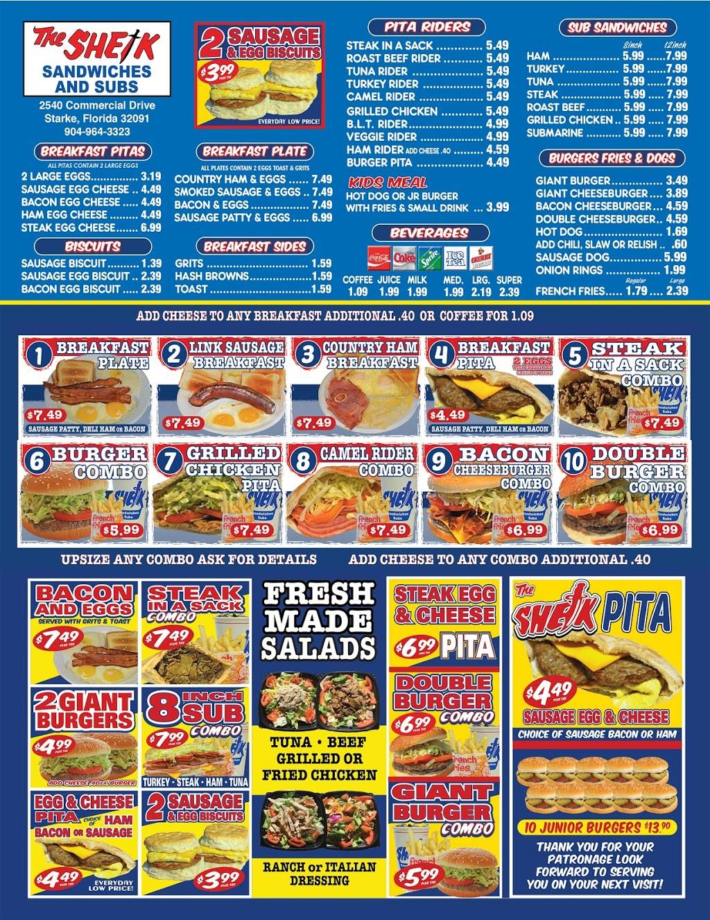 The Sheik | restaurant | 2540 Commercial Drive, Starke, FL 32091, USA | 9049643323 OR +1 904-964-3323