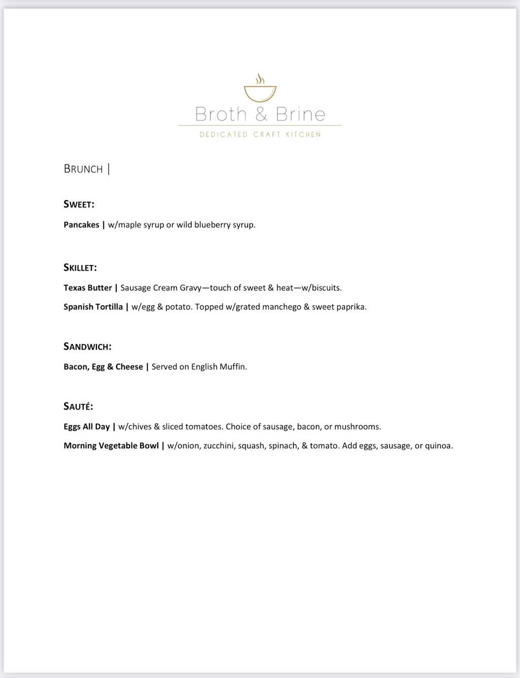 Broth & Brine | Dedicated Craft Kitchen | restaurant | 2510 S Loop 336 W Suite 125, Conroe, TX 77304, USA | 9364418997 OR +1 936-441-8997