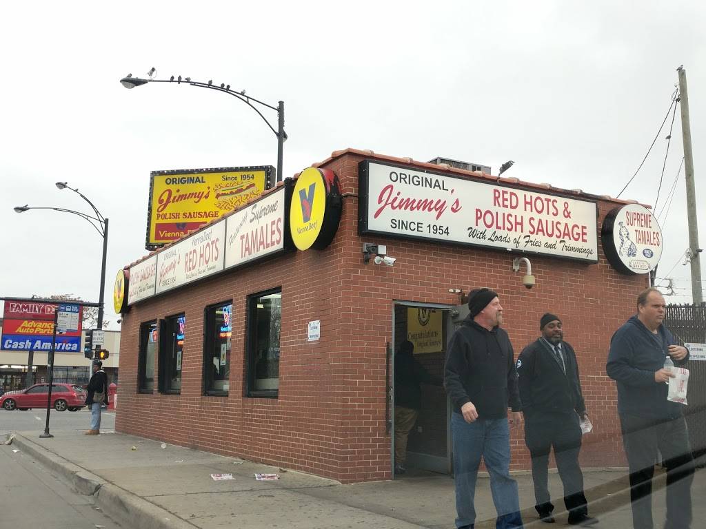 Jimmys Red Hots | restaurant | 4000 W Grand Ave, Chicago, IL 60651, USA | 7733849513 OR +1 773-384-9513