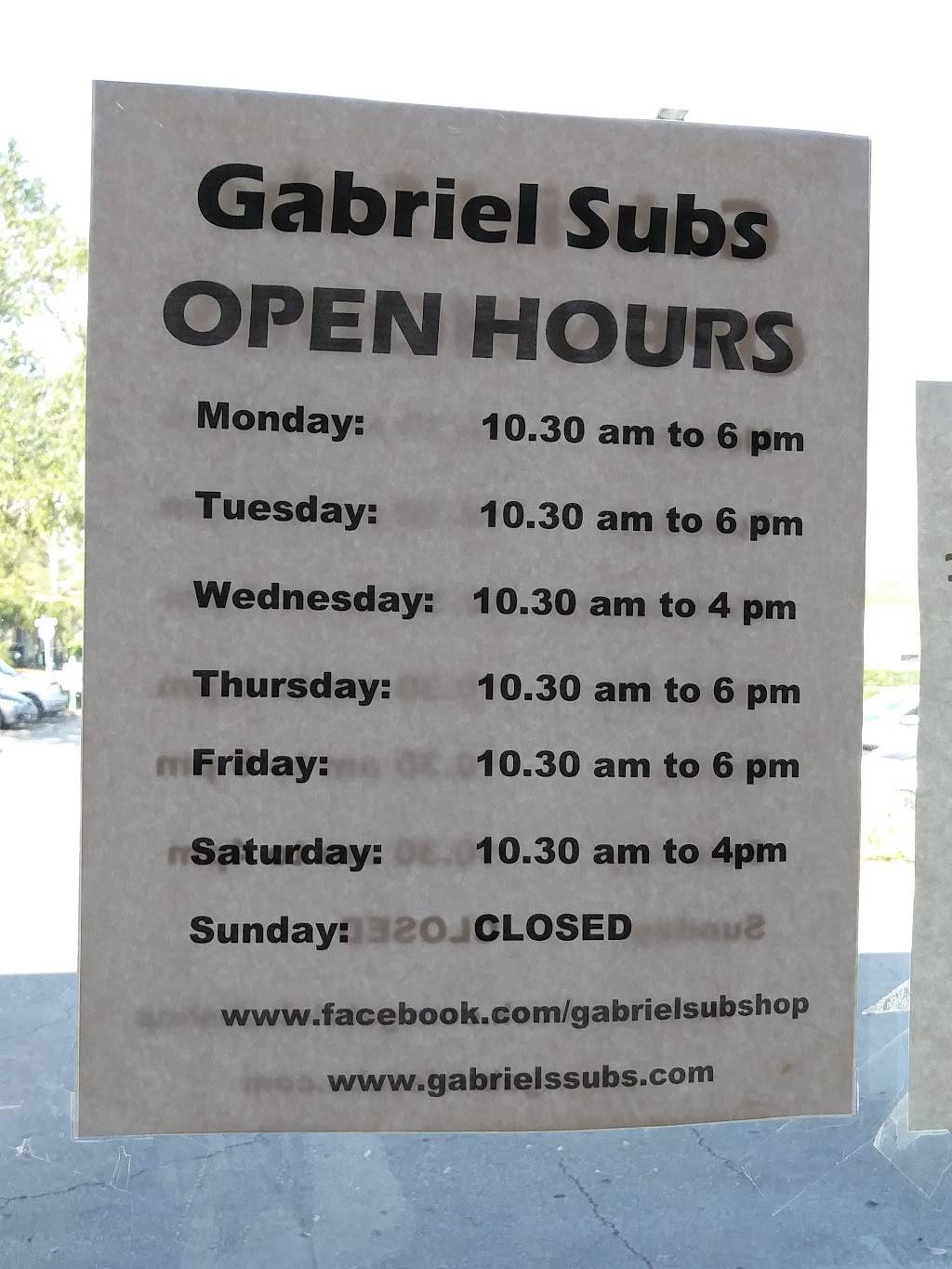 Gabriels Subs | meal takeaway | 2942 Curry Ford Rd, Orlando, FL 32806, USA | 4078946244 OR +1 407-894-6244