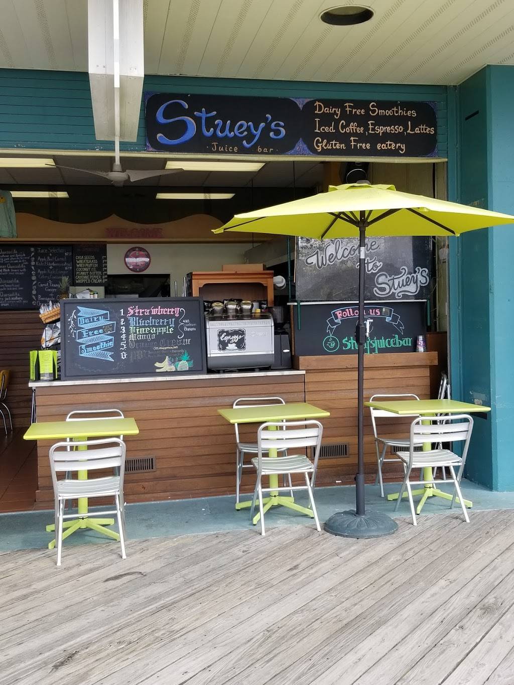 Stueys Juice Bar & Bistro | restaurant | 5302 Boardwalk, Wildwood, NJ 08260, USA | 6094253474 OR +1 609-425-3474