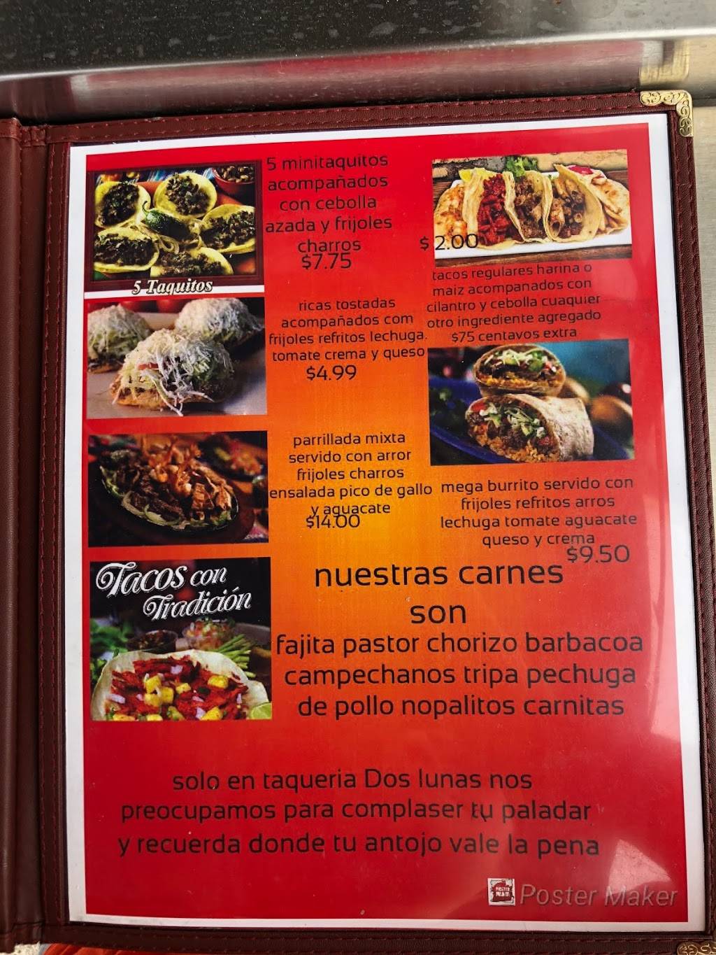 Taqueria Dos Lunas | restaurant | 5609 Uvalde Rd, Houston, TX 77049, USA | 8323424014 OR +1 832-342-4014