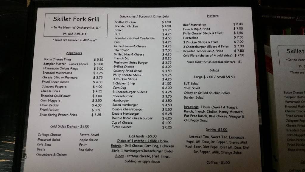Skillet Fork Grill | restaurant | CHECK 13 & 1730N,, Xenia, IL 62899, USA | 6188354141 OR +1 618-835-4141