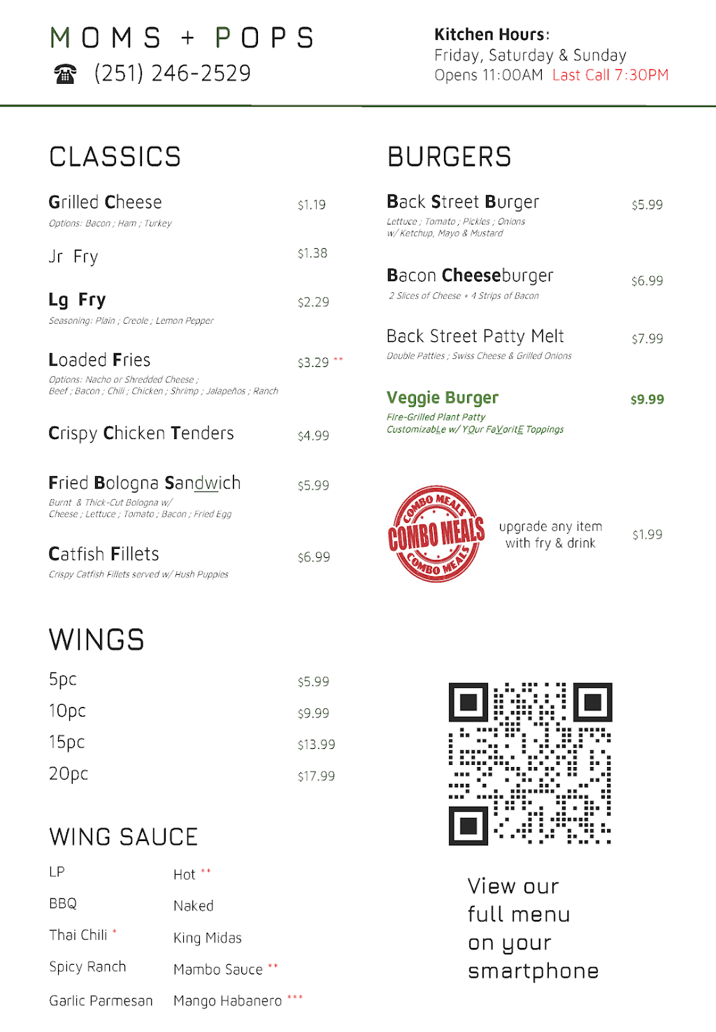 Moms + Pops Grocery | meal takeaway | 802 Forest Ave, Jackson, AL 36545, USA | 2512462529 OR +1 251-246-2529