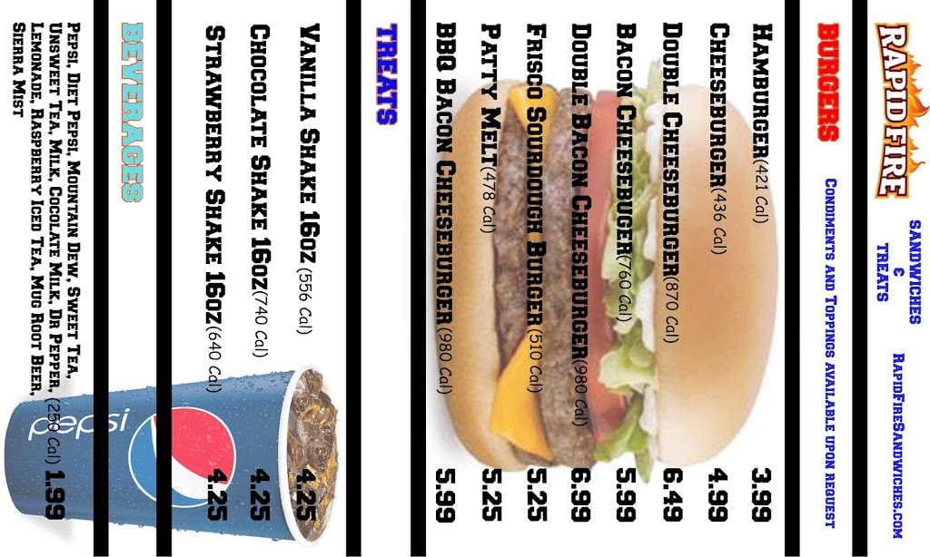 Rapid Fire Sandwiches & Treats | restaurant | 115 N Bluff Rd, Collinsville, IL 62234, USA | 6182231352 OR +1 618-223-1352