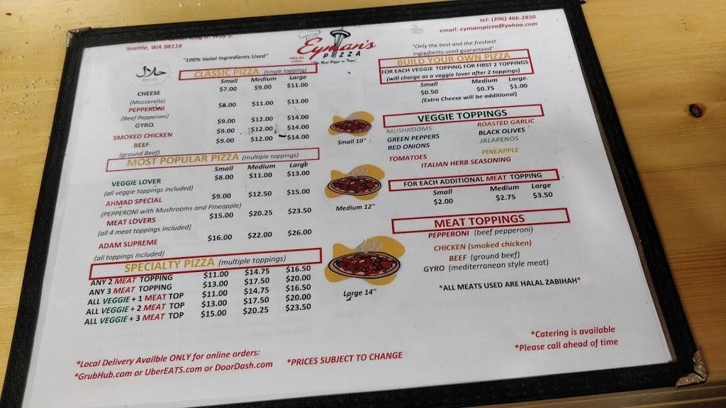 Eymans Pizza & Cafe | restaurant | 6711 Martin Luther King Jr Way S, Seattle, WA 98118, USA | 2064662850 OR +1 206-466-2850