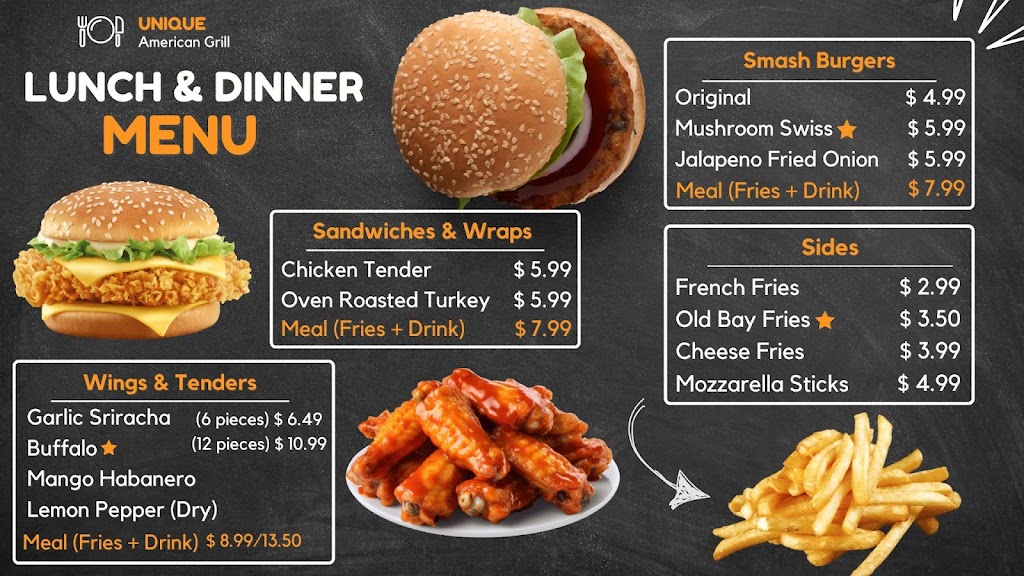 Unique American Grill | restaurant | 502 N Main St, Spring Grove, PA 17362, USA | 7178008532 OR +1 717-800-8532