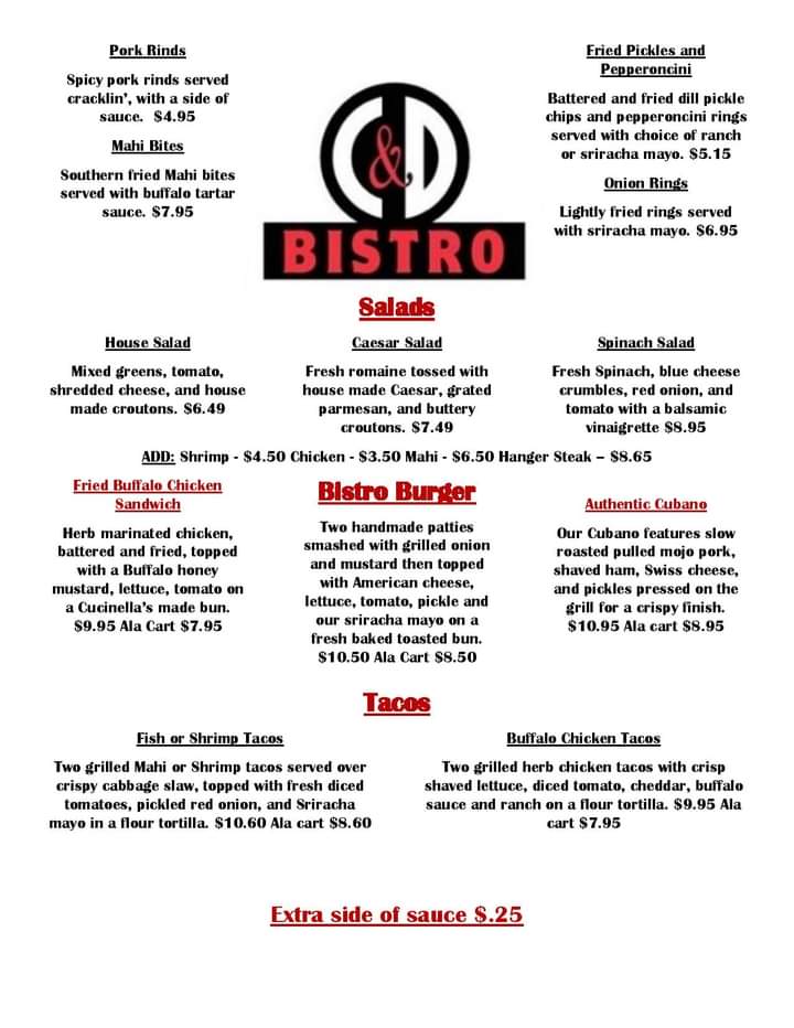 C & D Bistro | restaurant | 144 SW Horry Ave, Madison, FL 32340, USA | 8509732041 OR +1 850-973-2041
