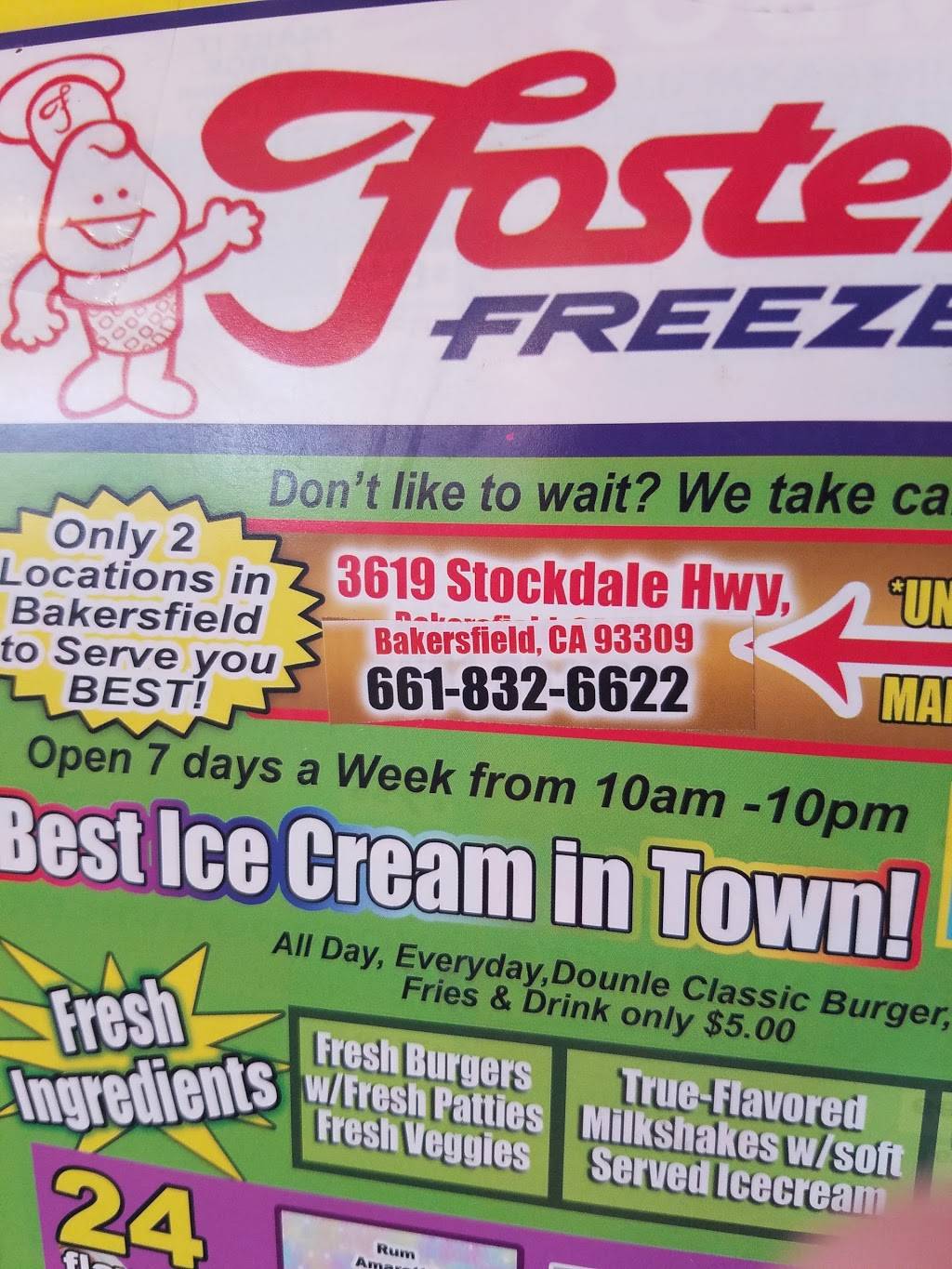 Fosters Freeze | restaurant | 3701 Wilson Rd, Bakersfield, CA 93309, USA | 6618323826 OR +1 661-832-3826