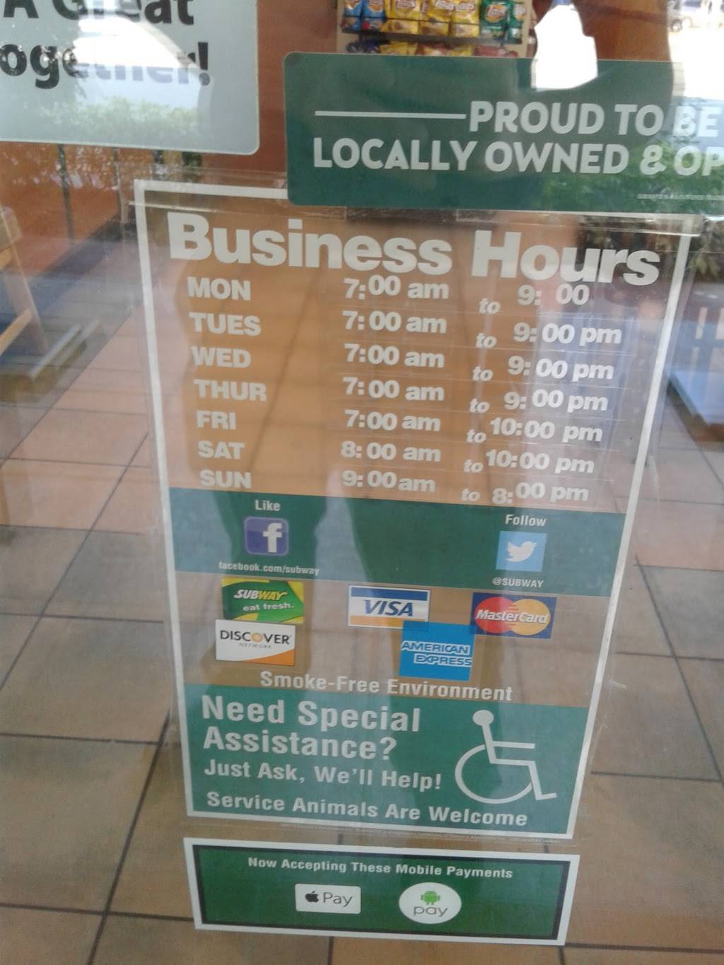 Subway | restaurant | 11924 W Forest Hill Blvd Suite 36A, Wellington, FL 33414, USA | 5614292454 OR +1 561-429-2454