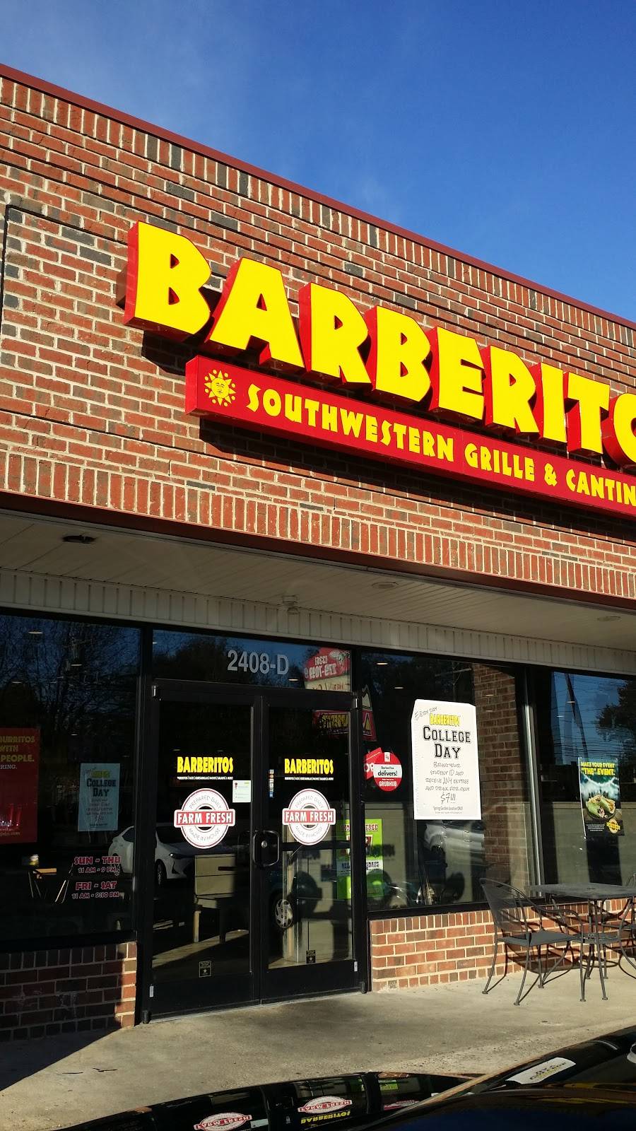 Barberitos Southwestern Grille & Cantina | restaurant | 2408 Spring Garden St D, Greensboro, NC 27403, USA | 3366637148 OR +1 336-663-7148