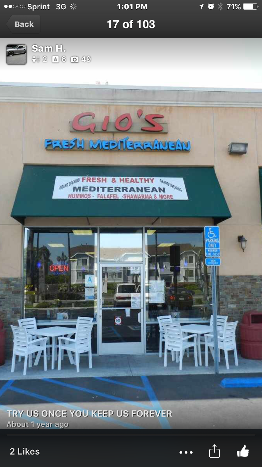 Gios Fresh Mediterranean | restaurant | 19642 Sherman Way, Reseda, CA 91335, USA | 8187087800 OR +1 818-708-7800