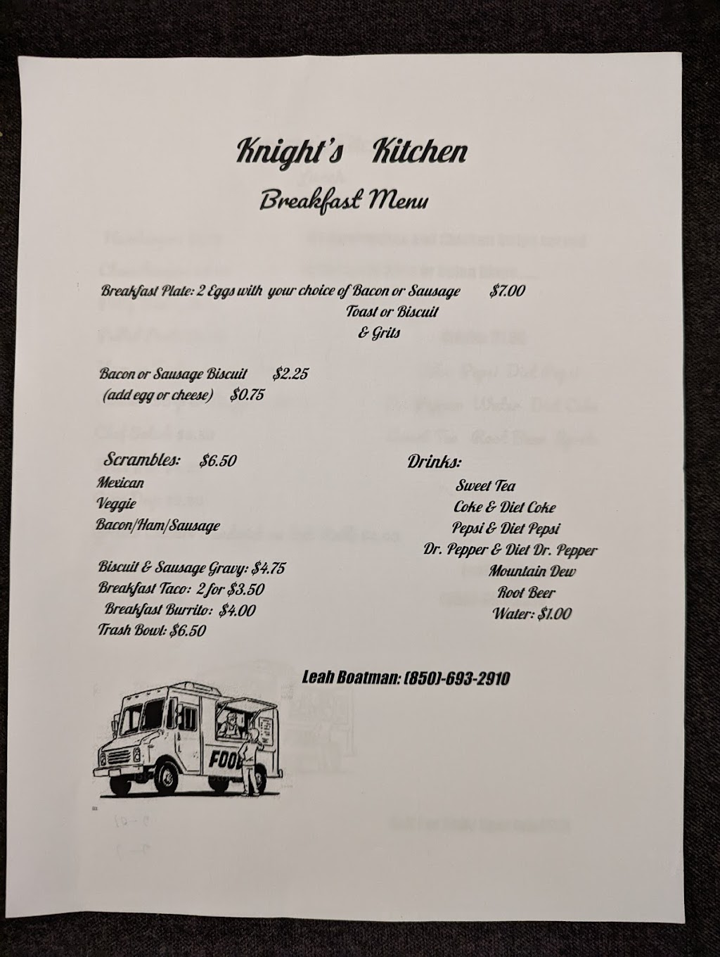Knights Kitchen | restaurant | 20333 W Central Ave, Blountstown, FL 32424, USA | 8506932910 OR +1 850-693-2910