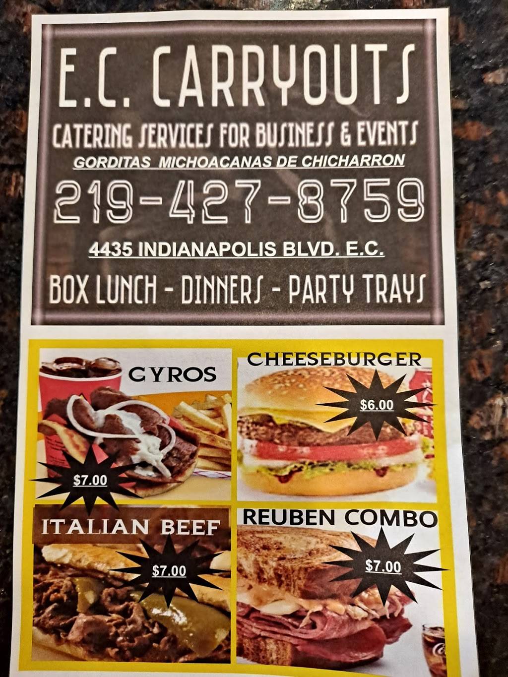East Chicago Carryouts | meal takeaway | 4435 Indianapolis Blvd, East Chicago, IN 46312, USA | 2194278759 OR +1 219-427-8759