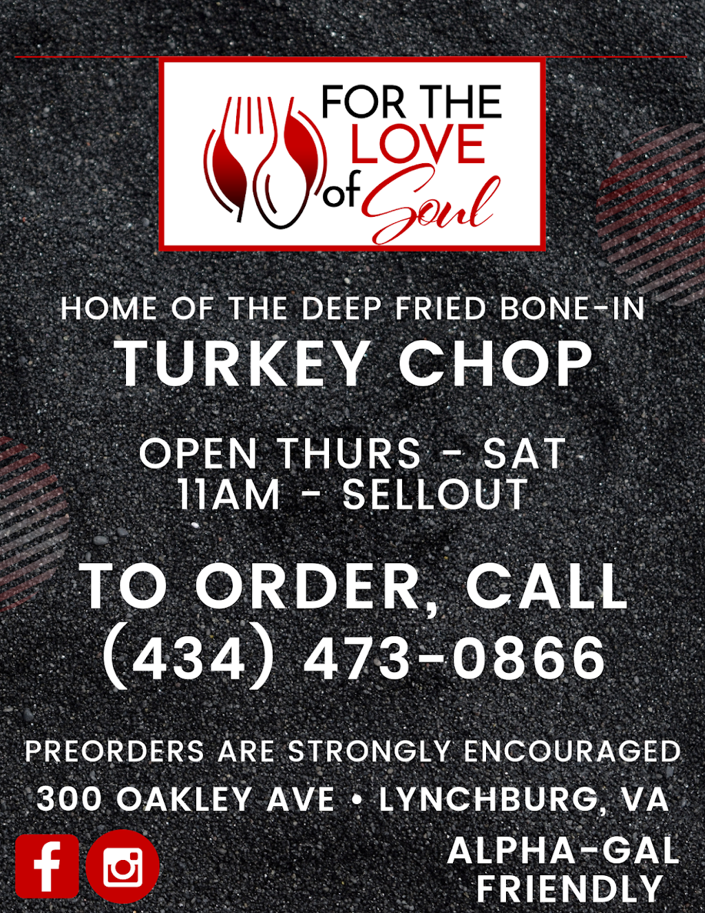 For the Love of Soul | restaurant | 300 Oakley Ave, Lynchburg, VA 24501, USA | 4344730866 OR +1 434-473-0866
