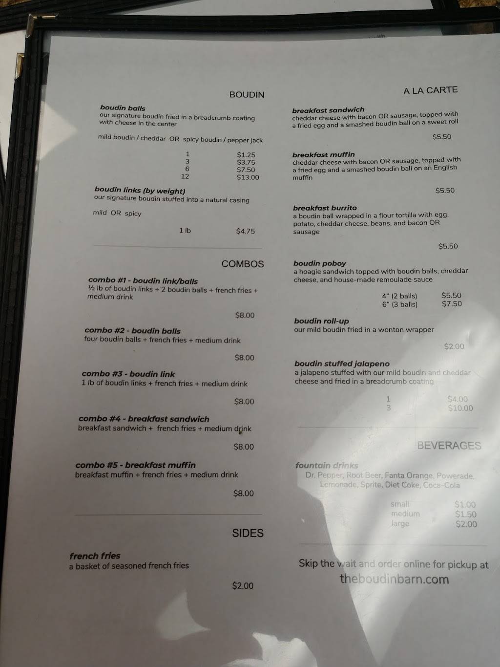 The Boudin Barn | restaurant | 12405 FM1764, Santa Fe, TX 77510, USA | 4093164101 OR +1 409-316-4101