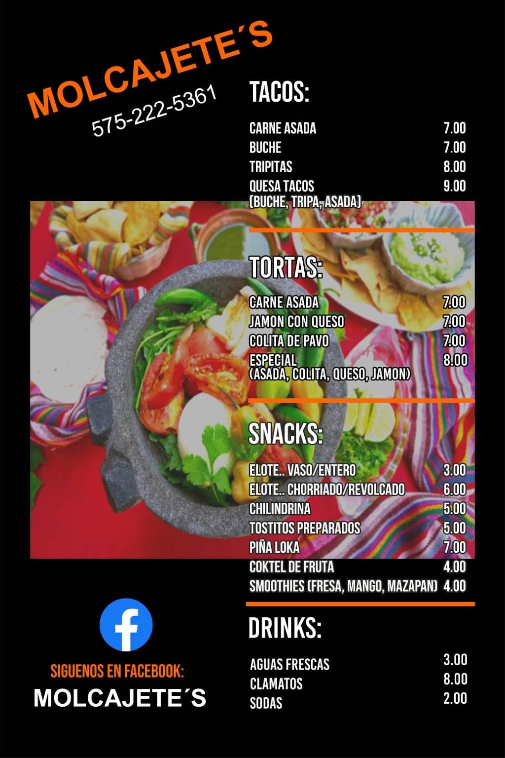 Molcajetes | restaurant | 12214 Tel High Rd, Las Cruces, NM 88007, USA | 5752225361 OR +1 575-222-5361