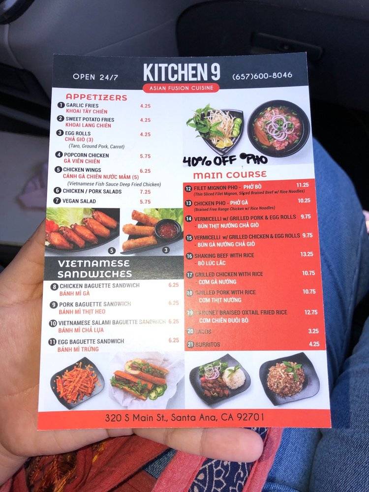 Kitchen 9 | restaurant | 320 S Main St, Santa Ana, CA 92701, USA | 6573357138 OR +1 657-335-7138