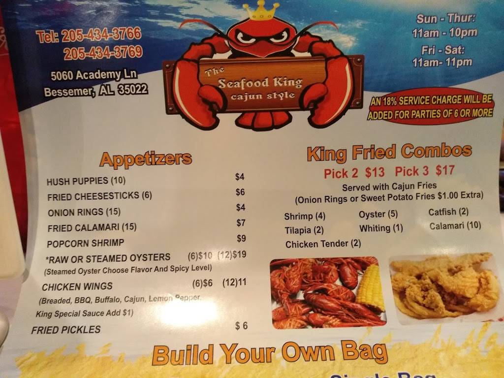 The Seafood King Bessemer | restaurant | 5060 Academy Ln, Bessemer, AL 35022, USA | 2054343766 OR +1 205-434-3766