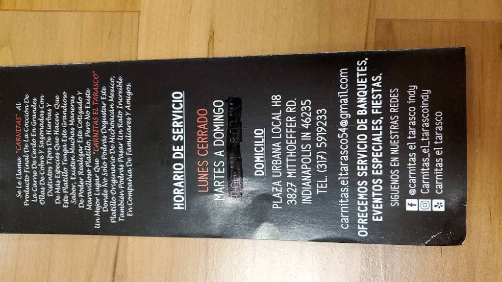 Carnitas El Tarasco | restaurant | 3827 Mitthoeffer Rd, Indianapolis, IN 46235, USA | 3175919233 OR +1 317-591-9233