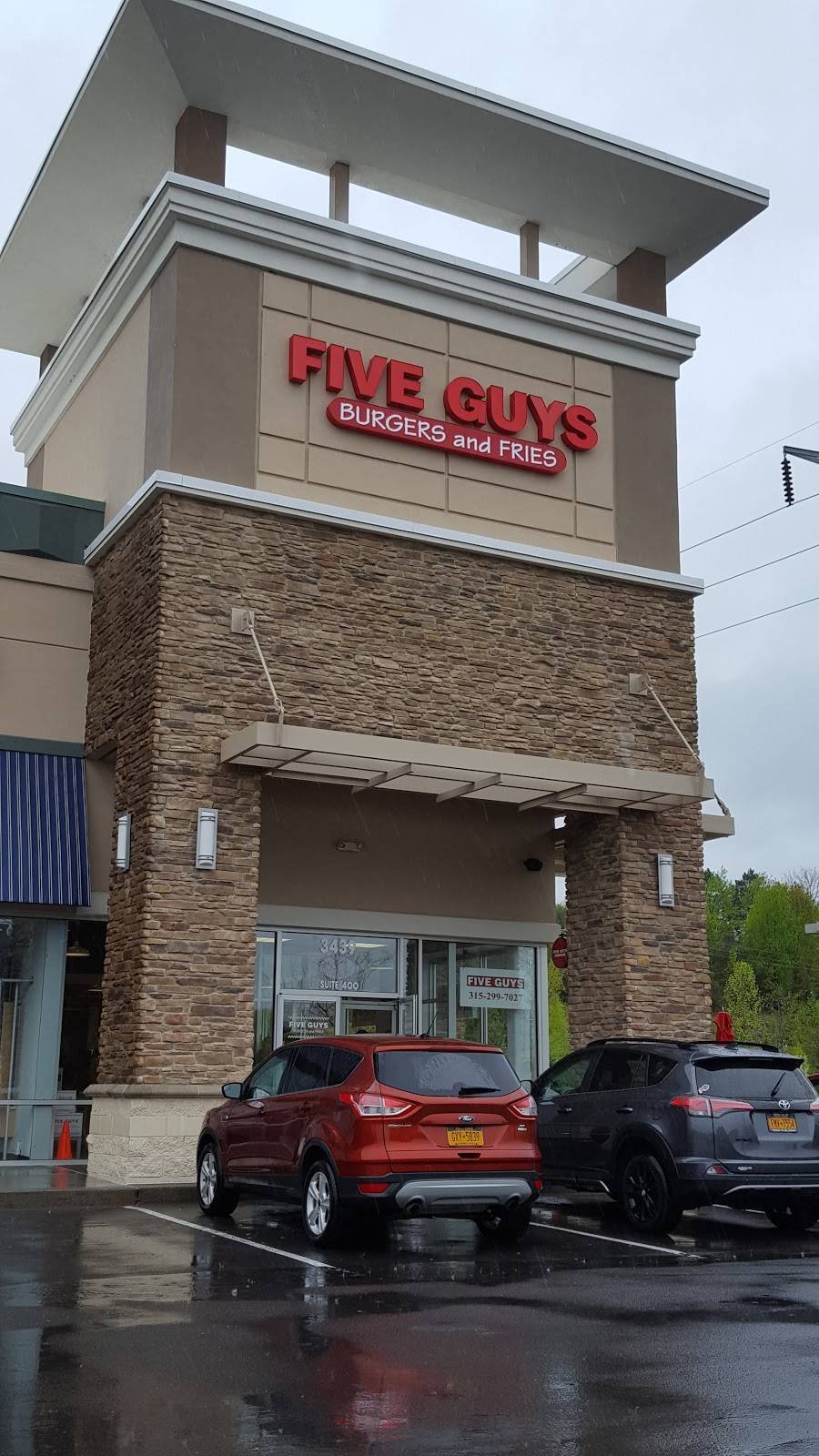 Five Guys | meal takeaway | 3439 W Genesee St, Syracuse, NY 13219, USA | 3152997027 OR +1 315-299-7027