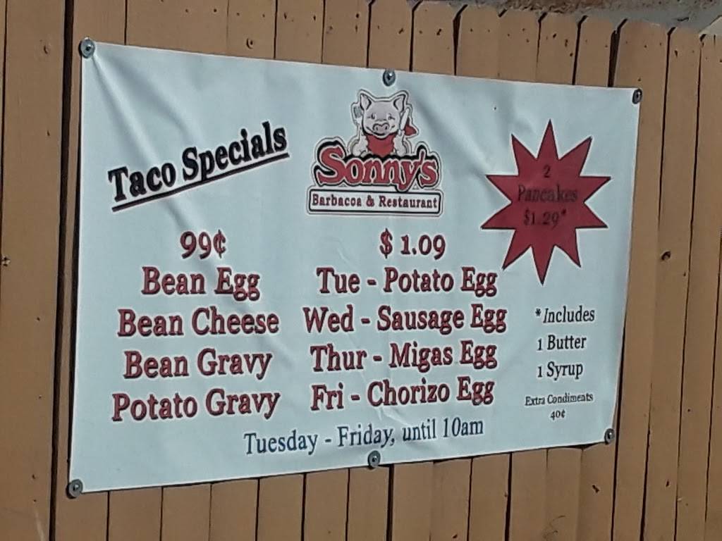 Sonnys Barbacoa | restaurant | 4066 S Port Ave, Corpus Christi, TX 78415, USA | 3618087711 OR +1 361-808-7711