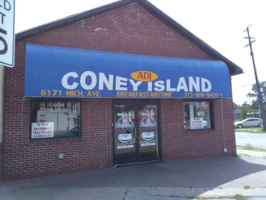 Adi Coney Island | restaurant | 6171 Michigan Ave, Detroit, MI 48210, USA | 3138988420 OR +1 313-898-8420
