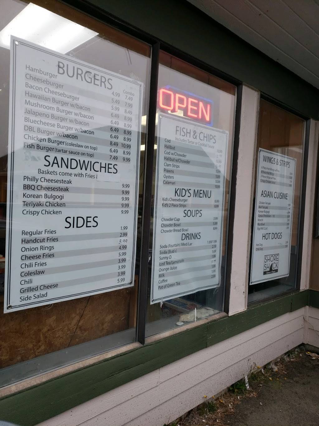 Shore Shack | restaurant | 698 Ocean Shores Blvd NW # S4, Ocean Shores, WA 98569, USA | 3602890900 OR +1 360-289-0900