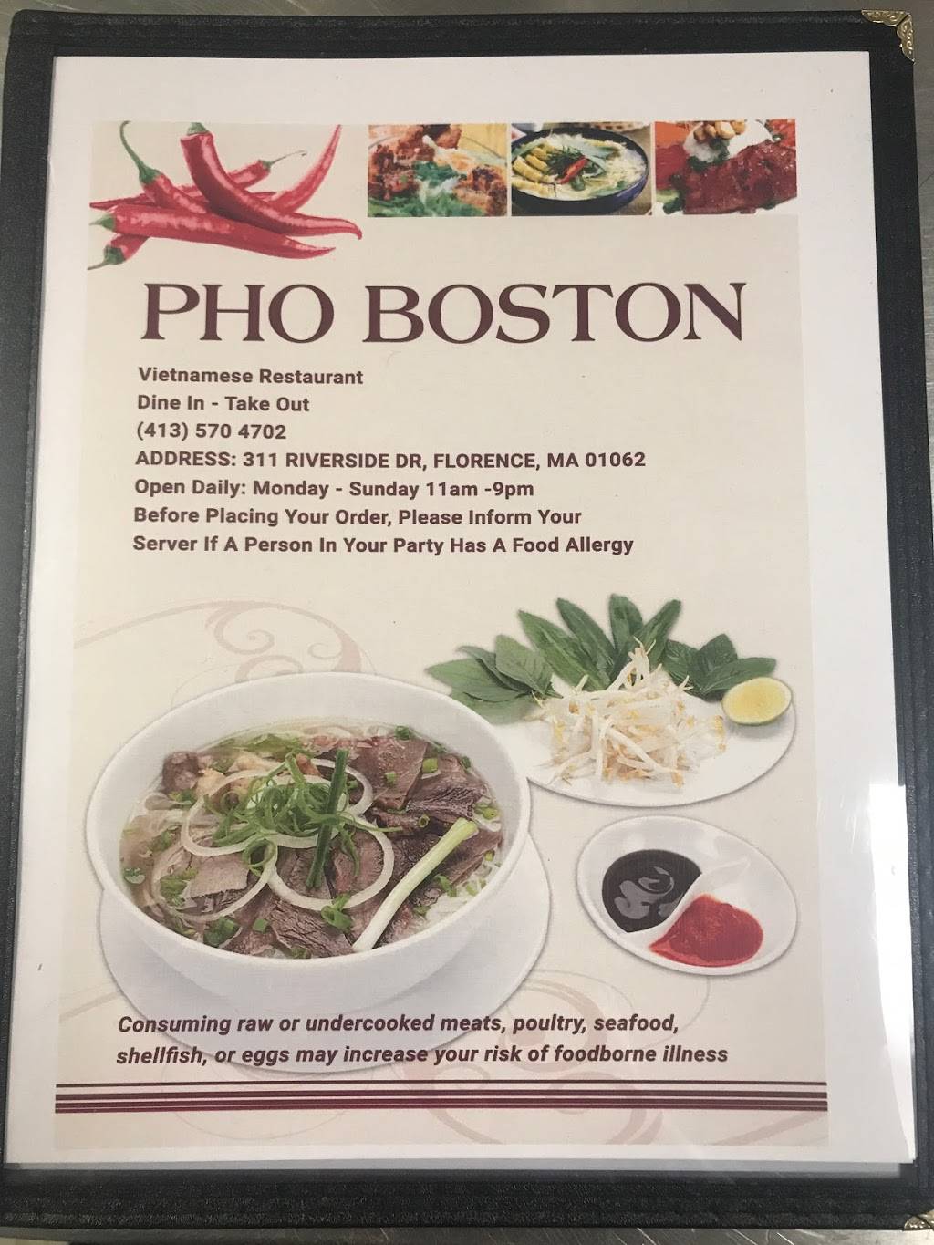 Pho Boston | restaurant | 311 Riverside Dr, Florence, MA 01062, USA | 4135704702 OR +1 413-570-4702