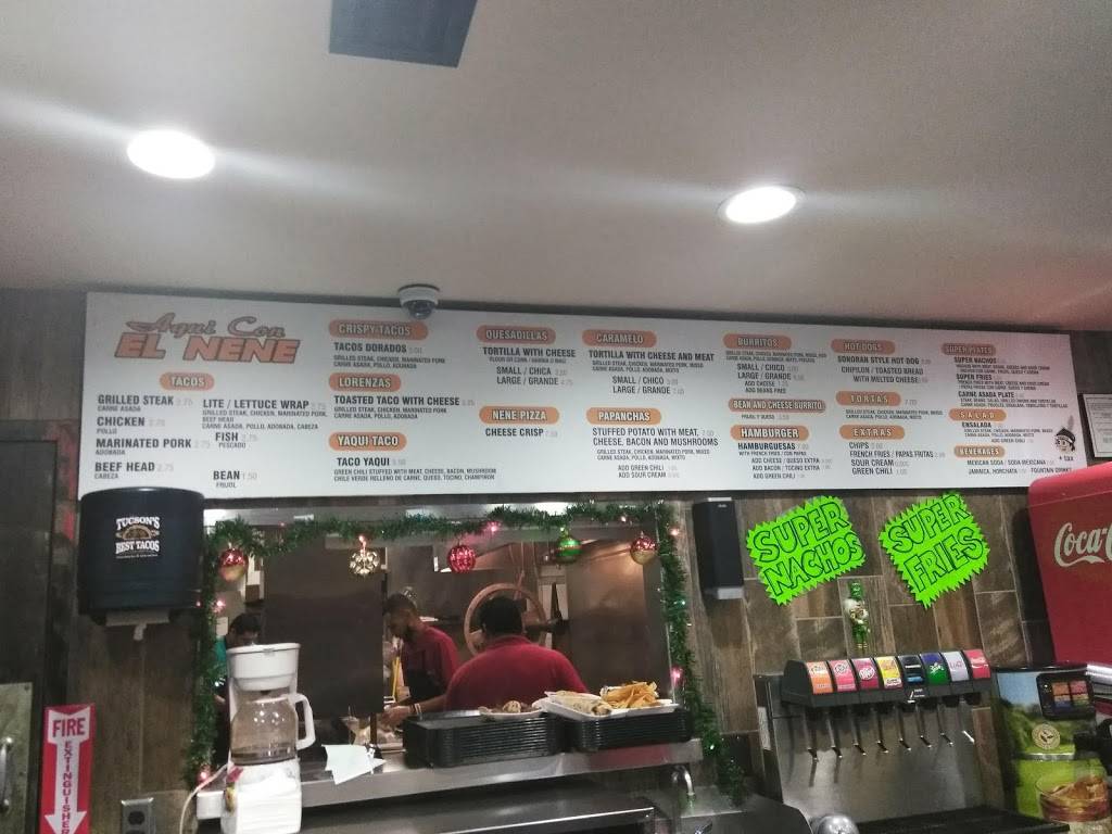 Aqui Con El Nene Restaurant | restaurant | 65 W Valencia Rd, Tucson, AZ 85706, USA | 5208895338 OR +1 520-889-5338