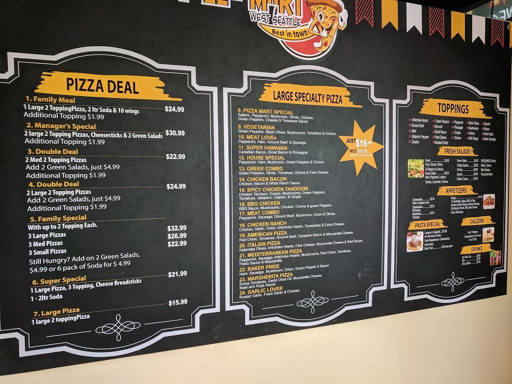 A Pizza Mart | meal delivery | 9452 35th Ave SW, Seattle, WA 98126, USA | 2069325350 OR +1 206-932-5350