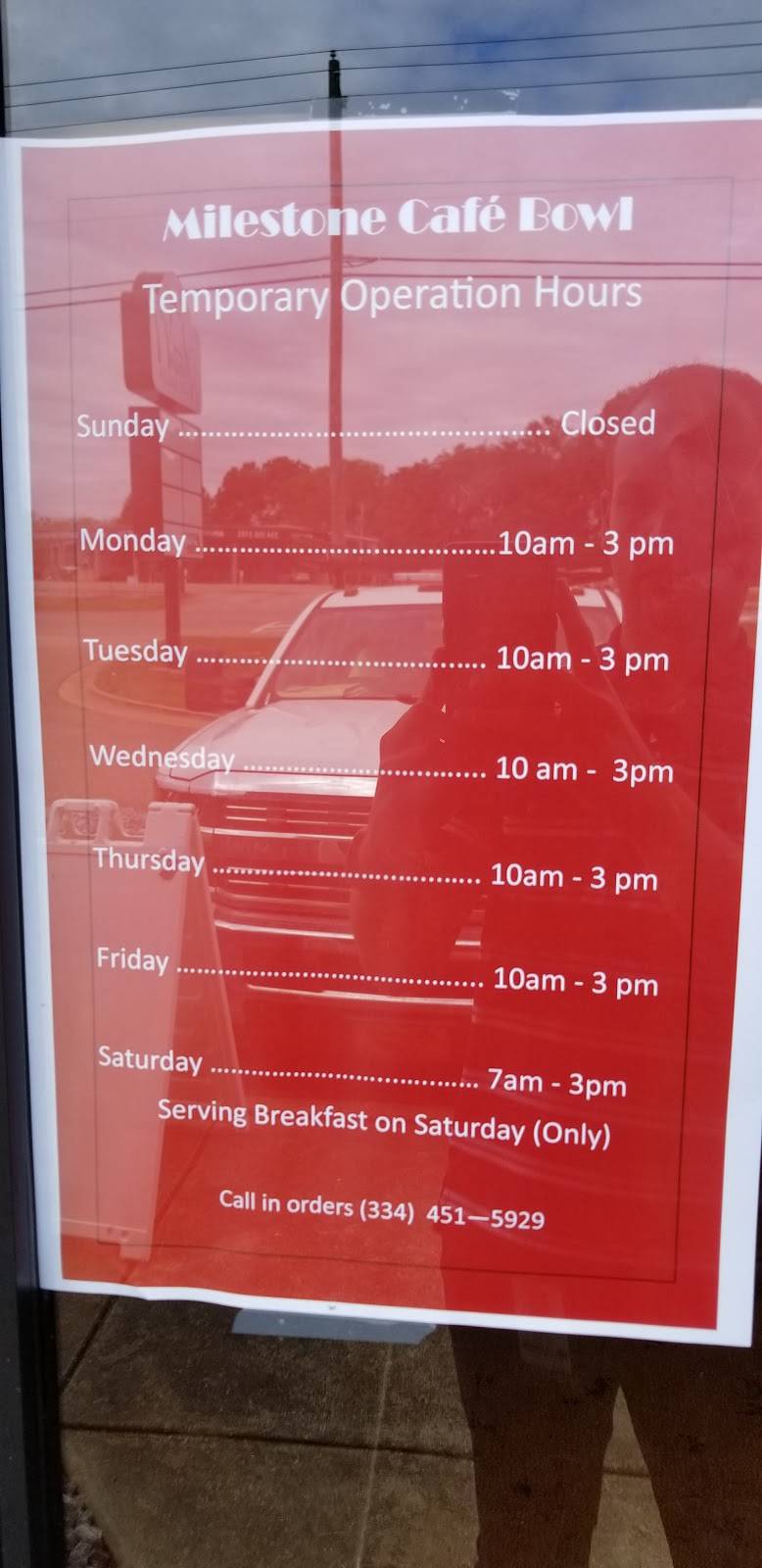 Milestones Cafe Bowl | restaurant | 1534 S Memorial Dr, Prattville, AL 36067, USA | 3344515929 OR +1 334-451-5929